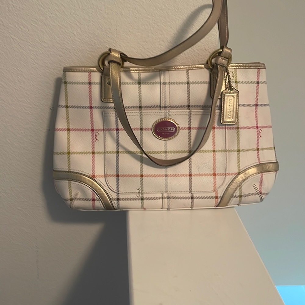 Plaid Coach Tote